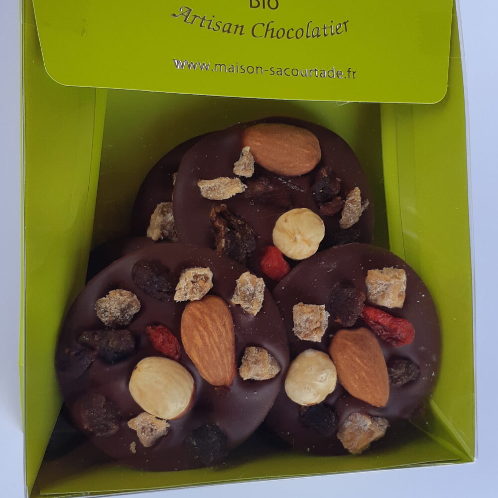 Mendiants Lait 45% : (baies de Goji, Figues, Noisettes,  Amandes)